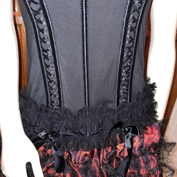 TORRID Womens Size 1 Black Lace Ruffle Corset Strapless Hook & Eye Closure Boned - Picture 5 of 16